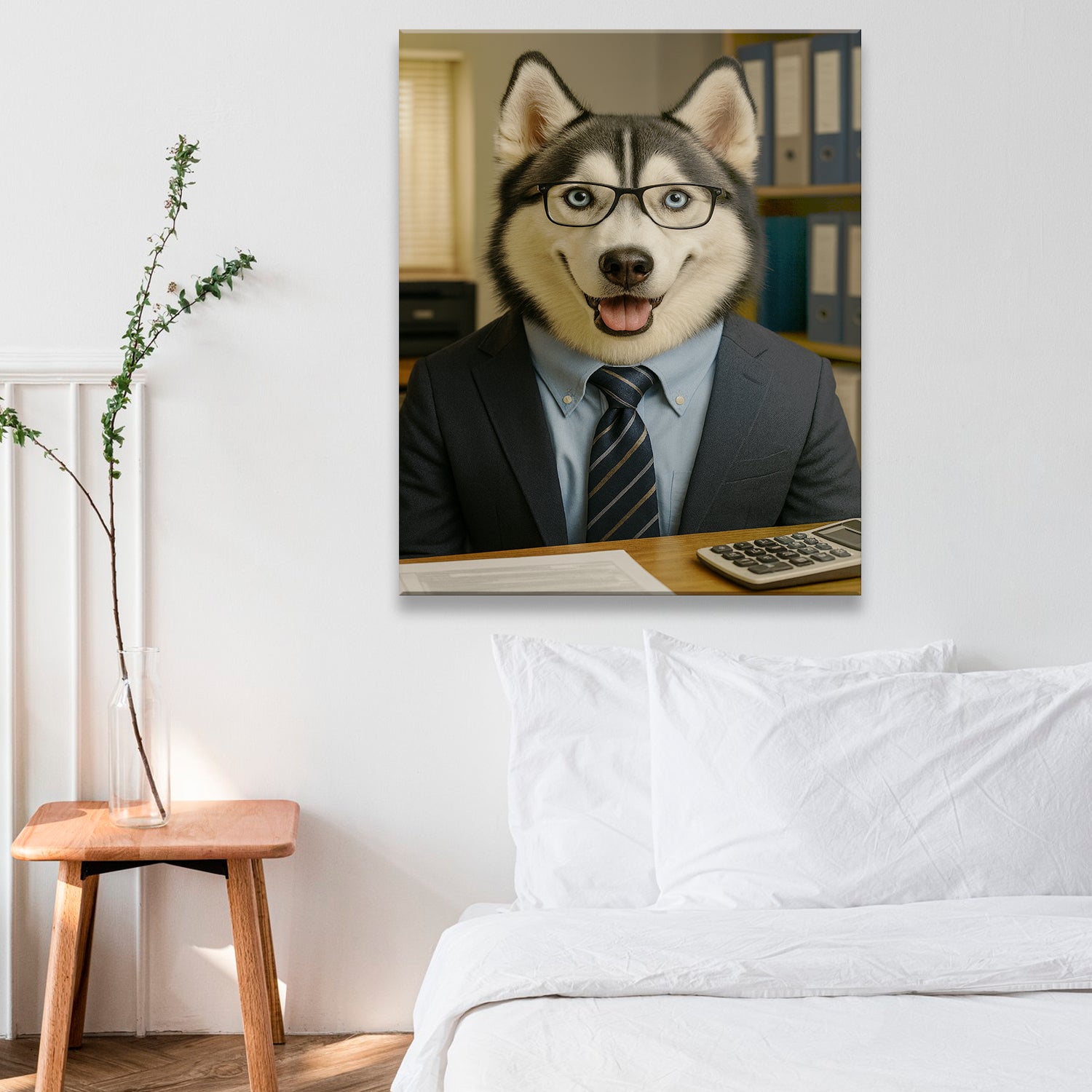 Custom Photo Accountant Dog Canvas Gift For Dog Lovers