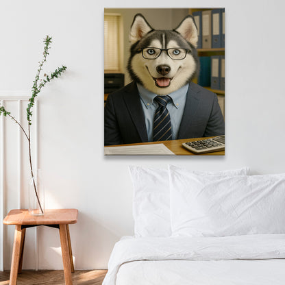 Custom Photo Accountant Dog Canvas Gift For Dog Lovers