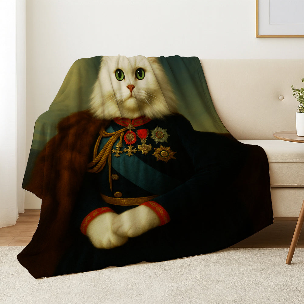 Custom Photo Imperial Minister Cat Blanket Gift For Cat Lovers