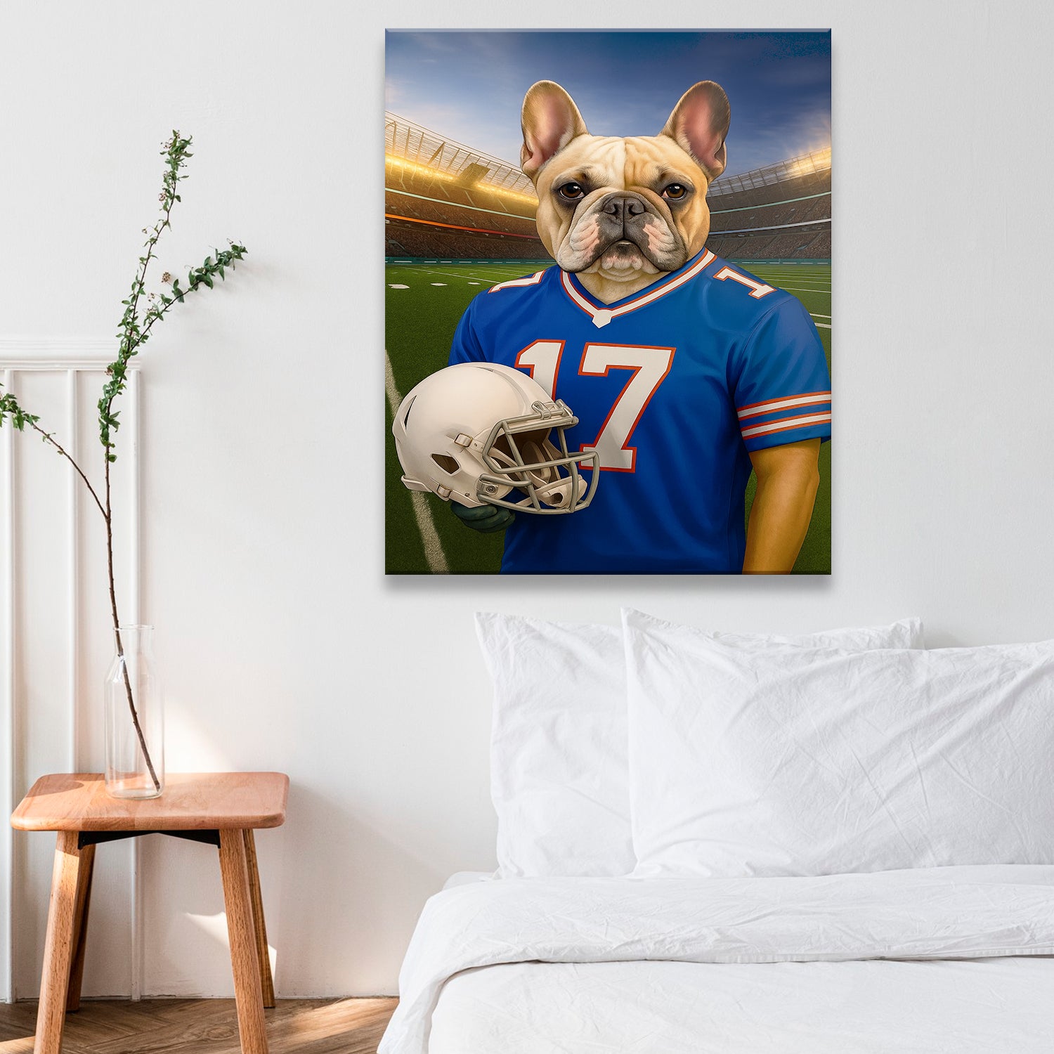 Custom Dog Photo Football Style Canvas _ Gift For Dog Lovers