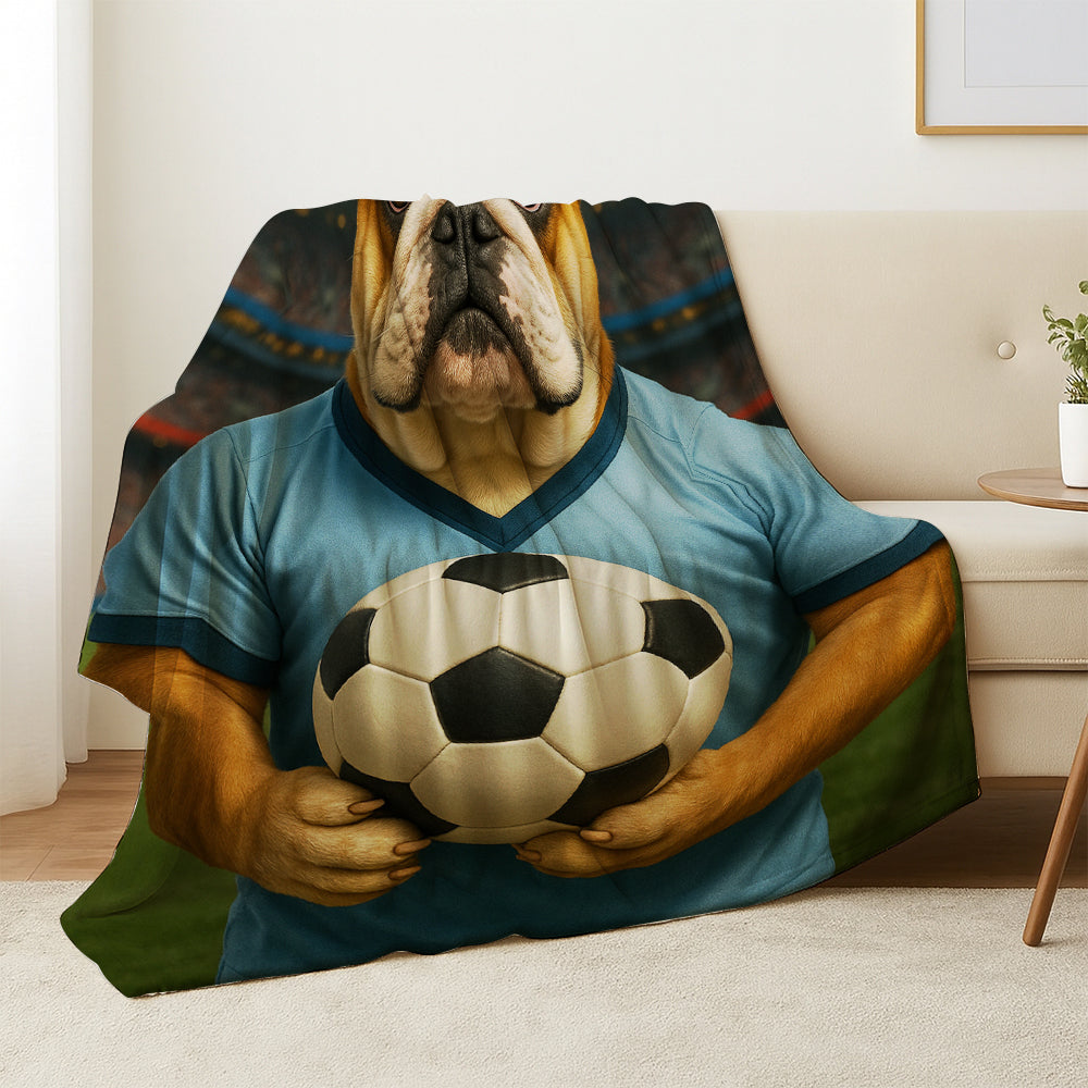 Custom Photo Soccer Dog BlanketGift For Dog Lovers