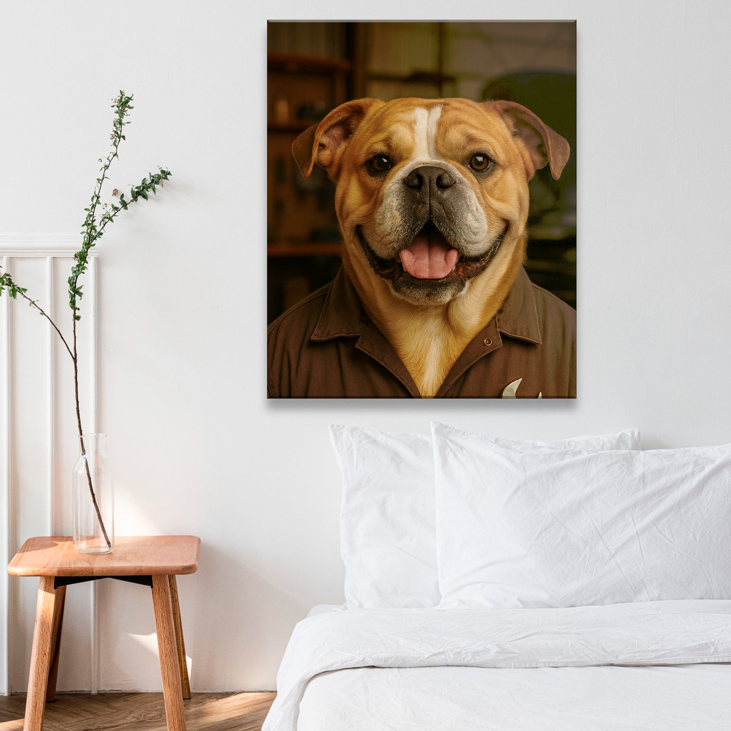 Custom Photo Mechanic Dog Canvas Gift For Dog Lovers