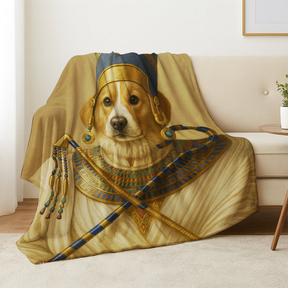 Custom Photo Egyptian Queen Dog BlanketGift For Dog Lover