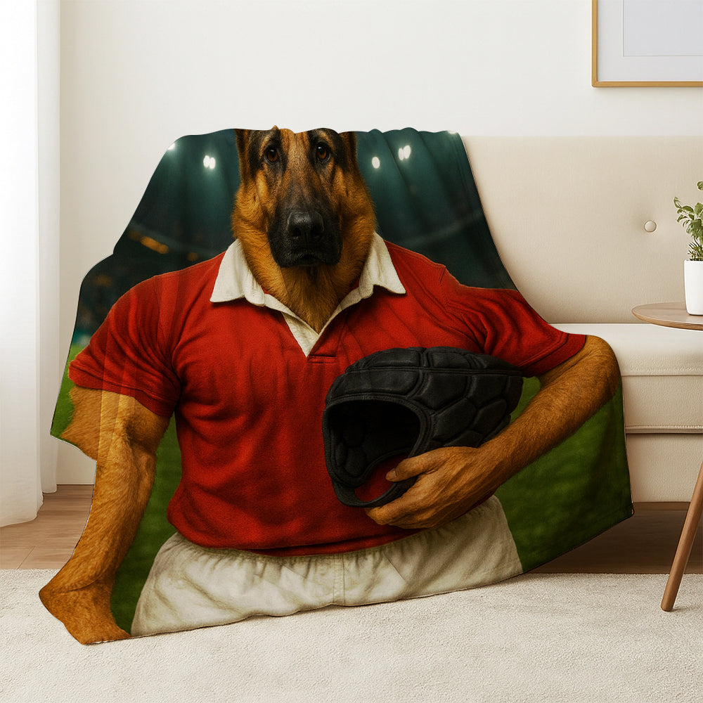 Custom Photo Rugby Player 2 Dog BlanketGift For Dog Lovers