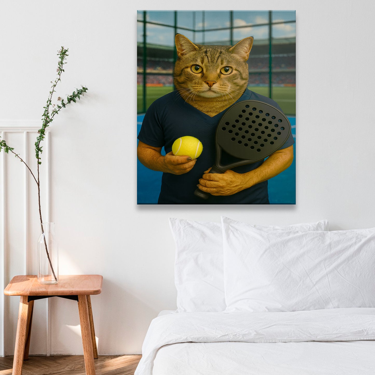 Custom Photo Paddle Player Cat Canvas Gift For Cat Lovers