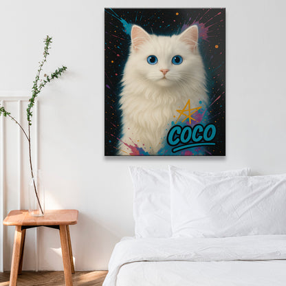 Custom Cat Pet Portrait Contemporary Canvas