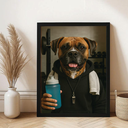 Custom Photo Personal Trainer Dog Canvas Framed Wall Art Gift For Dog Lovers