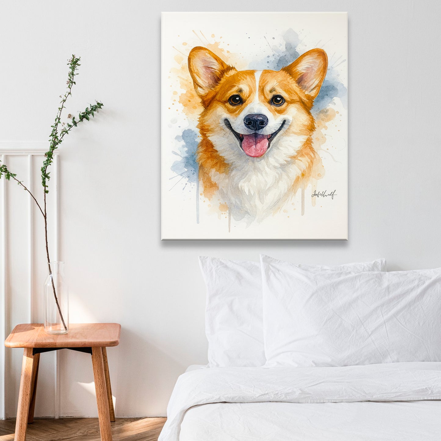 Custom Photo Dog Watercolor Artwork