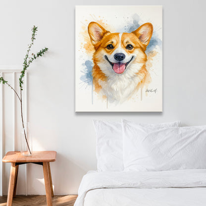Custom Photo Dog Watercolor Artwork