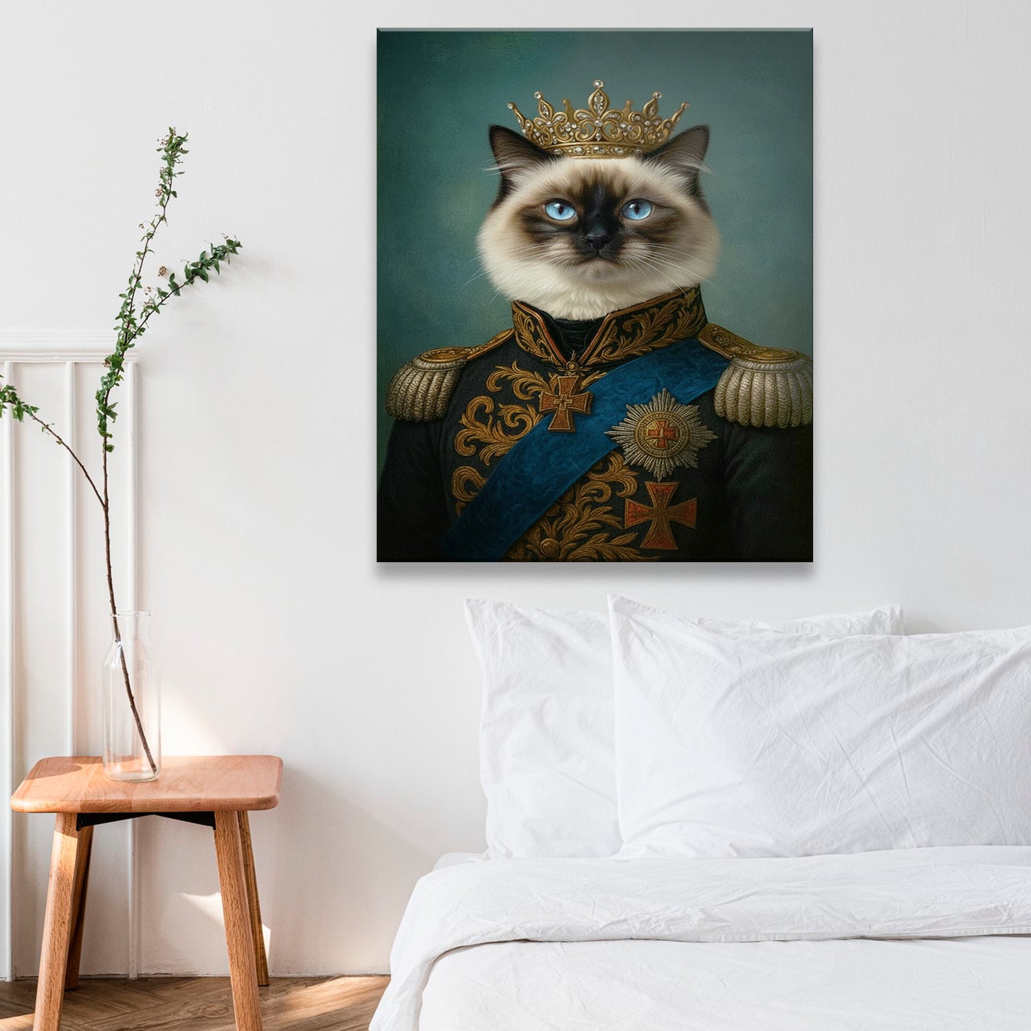Custom Photo Royal Cat Canvas Gift For Cat Lovers