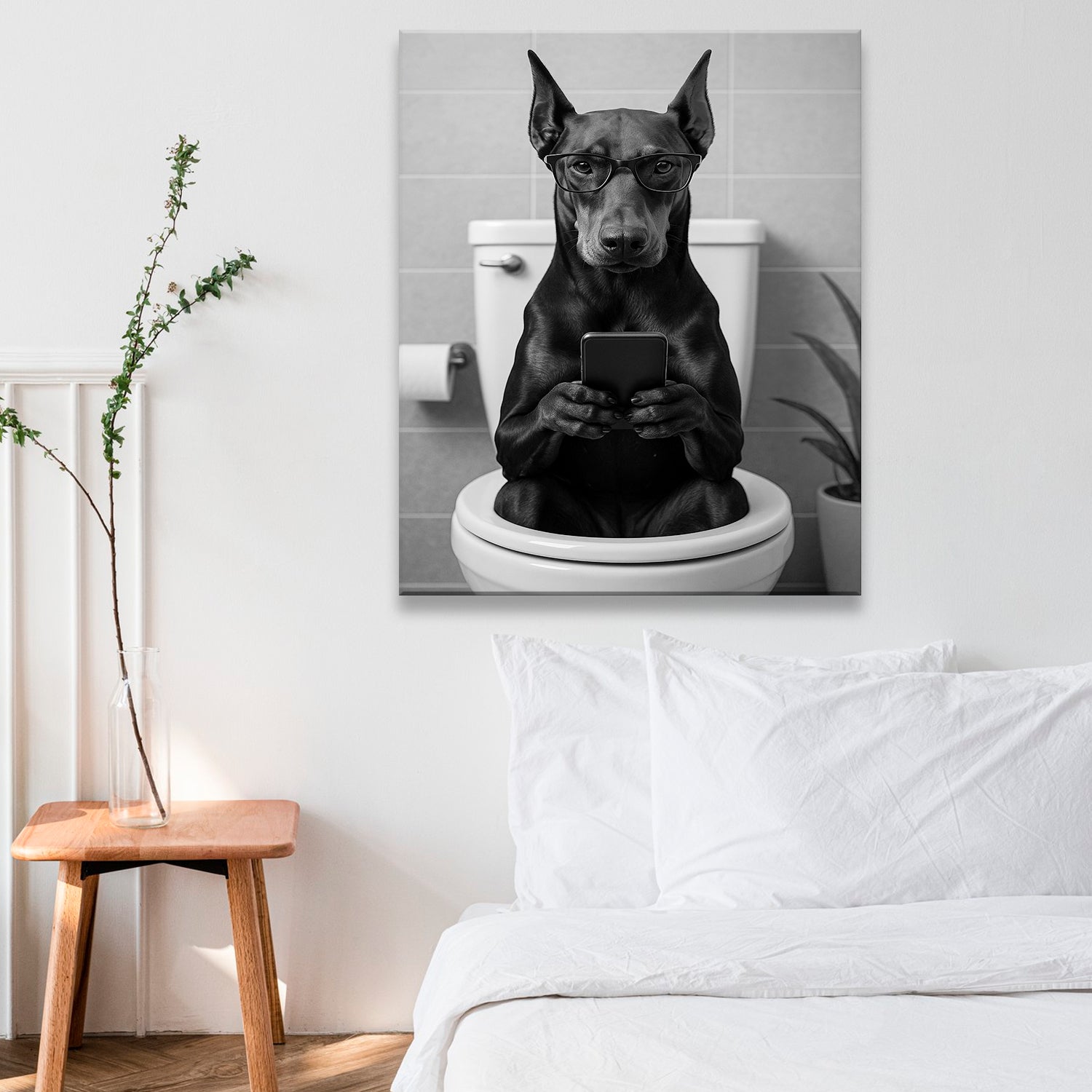 Custom Photo Dog Bathroom Style 14 Canvas Gift For Dog Lovers
