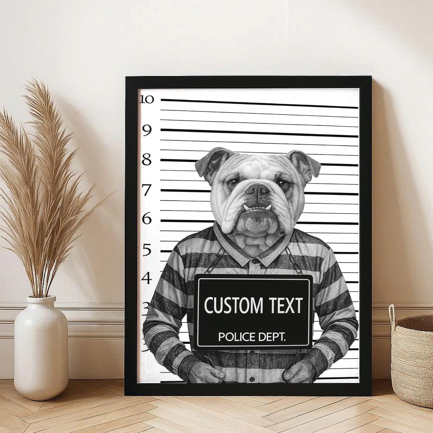 Custom Photo Dog Wanted By Pawlice Canvas Framed Wall Art Framed Wall Art _ Gifts For Dog Lovers