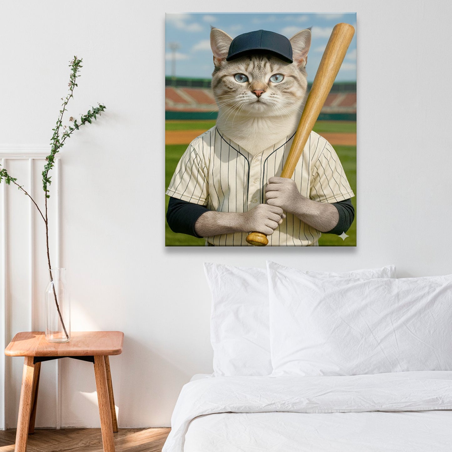 Custom Photo Baseball Player Cat Gift For Cat Lovers