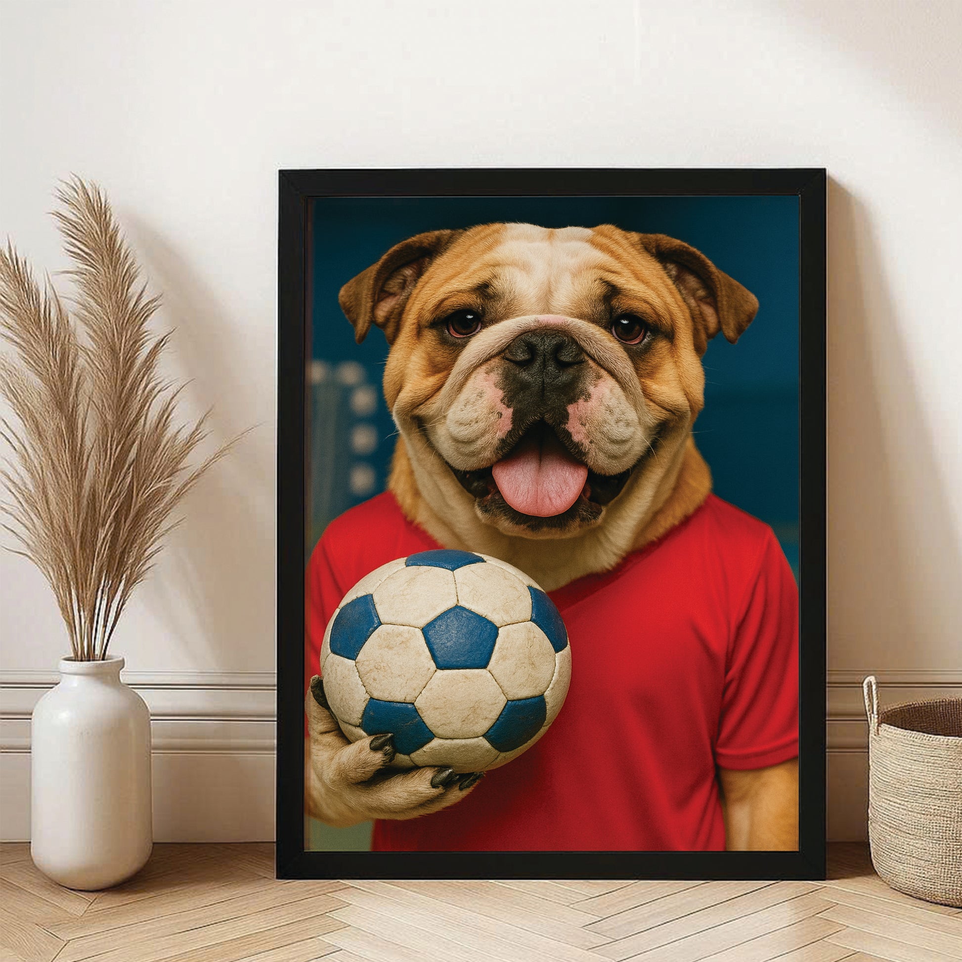 Custom Photo Handball Dog Canvas Framed Wall Art