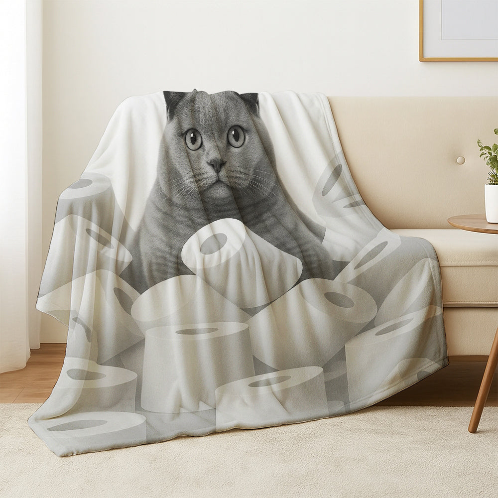 Custom Photo Cat Bathroom Blanket