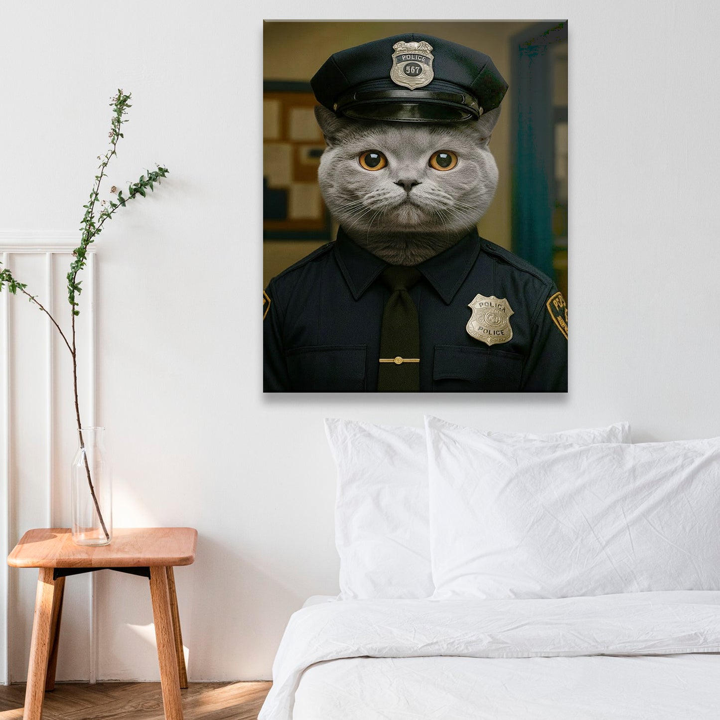 Custom Photo Police Canvas Canvas Gift For Canvas Lovers
