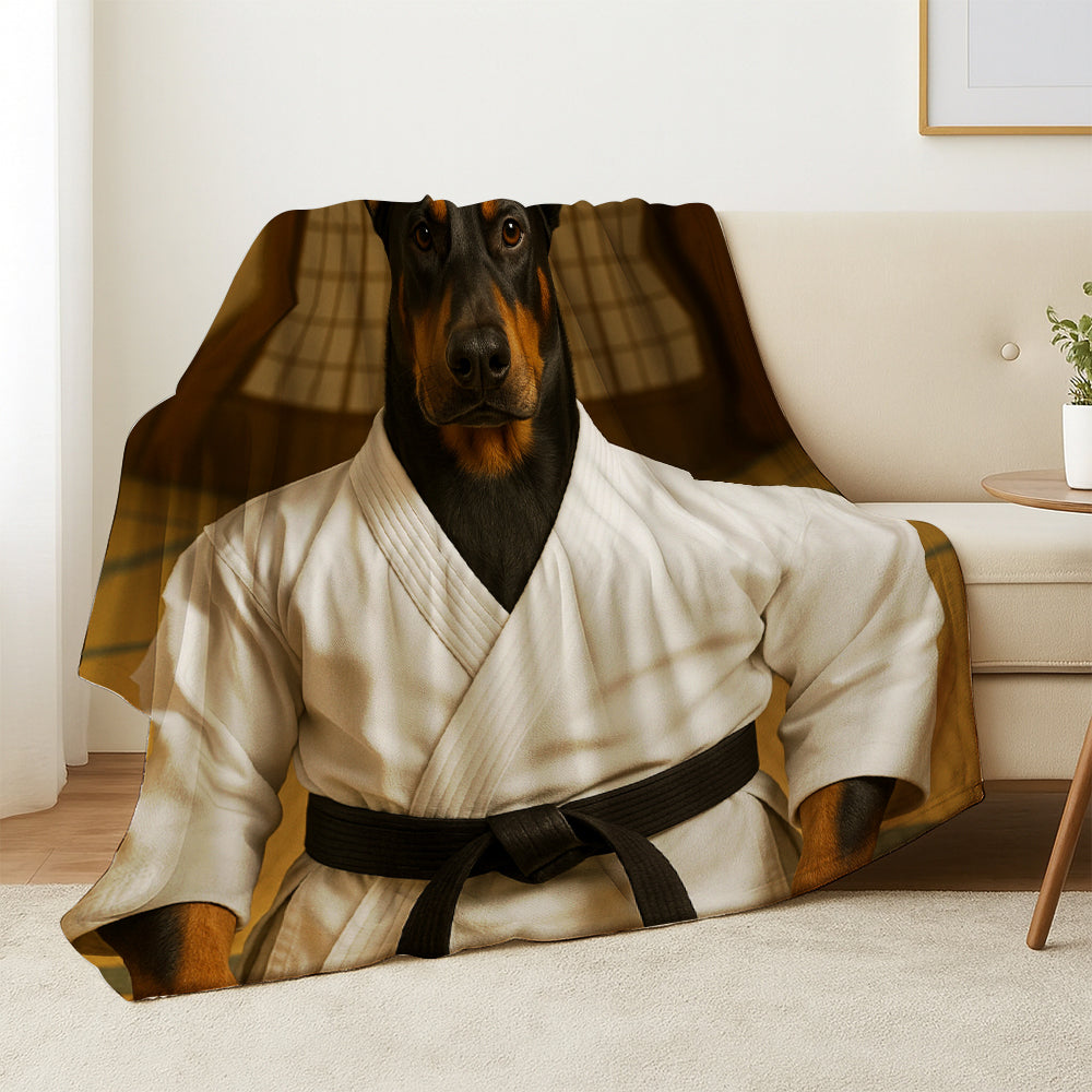 Custom Photo Karate Dog BlanketGift For Dog Lovers