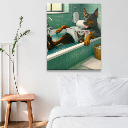 Custom Photo Dog Bathroom Style 22 Canvas Gift For Dog Lovers