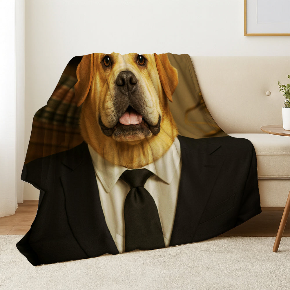 Custom Photo Lawyer Dog BlanketGift For Dog Lovers