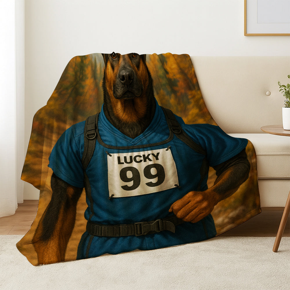 Custom Photo Trail Runner Dog BlanketGift For Dog Lover