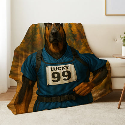 Custom Photo Trail Runner Dog BlanketGift For Dog Lover