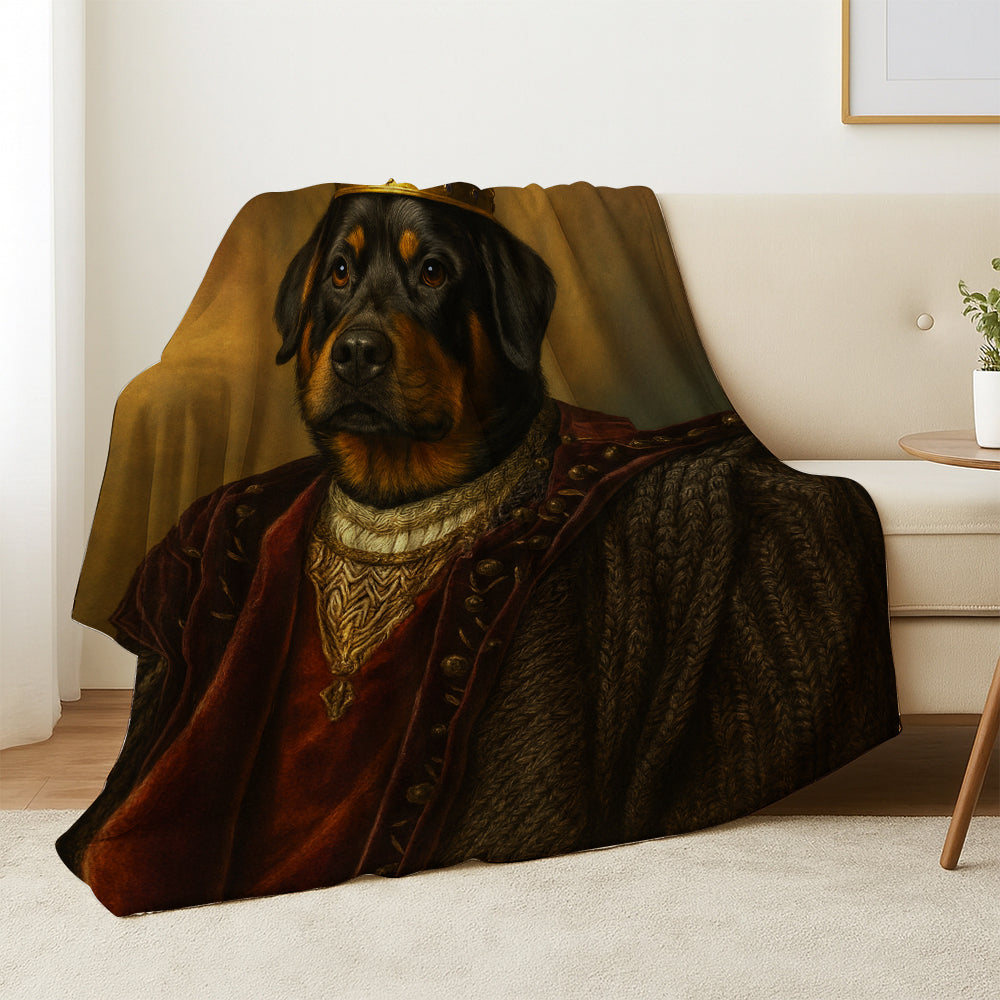 Custom Photo Crown King Dog BlanketGift For Dog Lovers