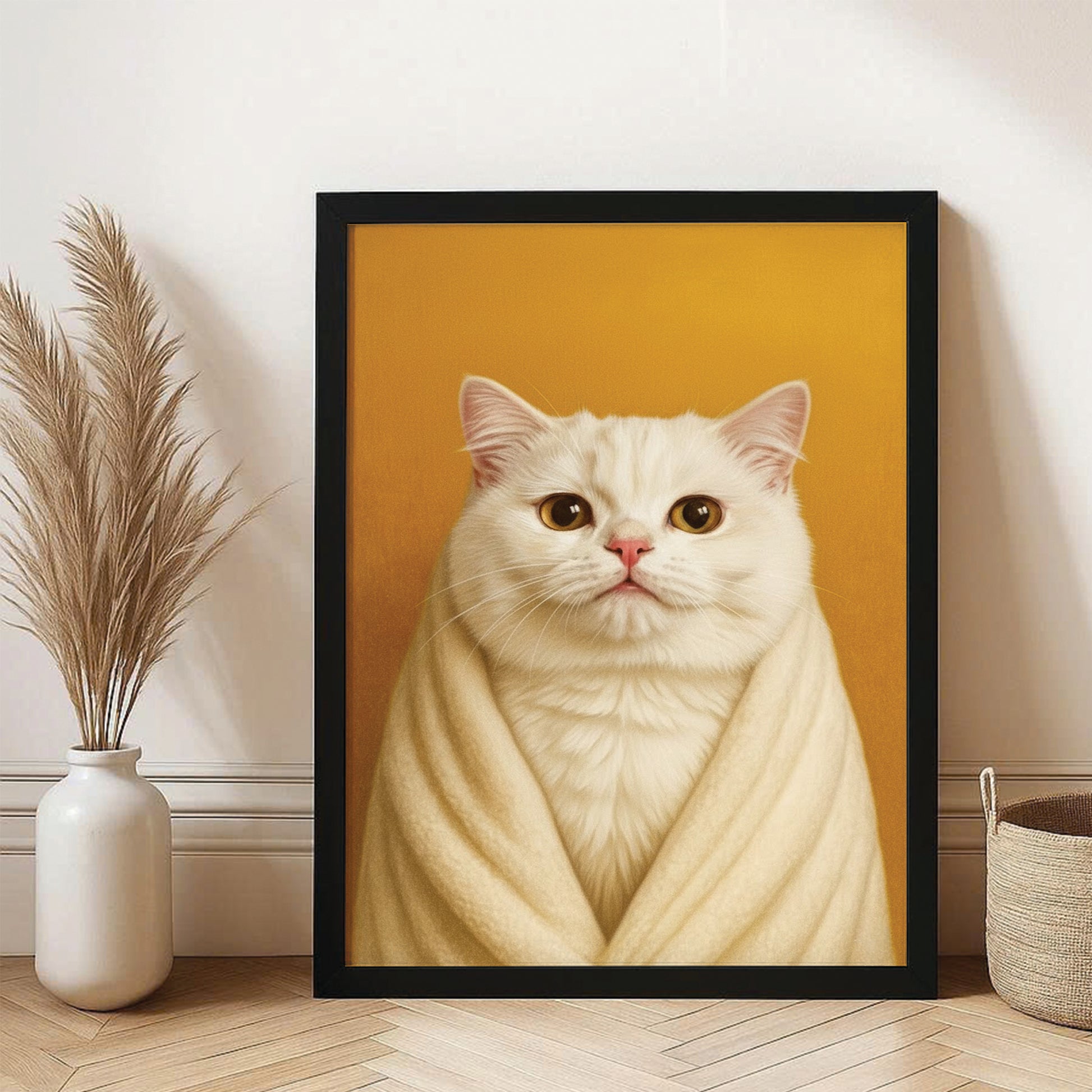 Custom Photo Cat Bathroom Style 30 Canvas Framed Wall Art Gift For Cat Lovers
