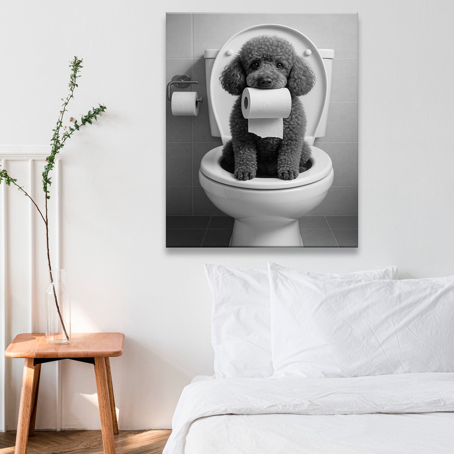 Custom Photo Dog Bathroom Style 5 Canvas Gift For Dog Lovers