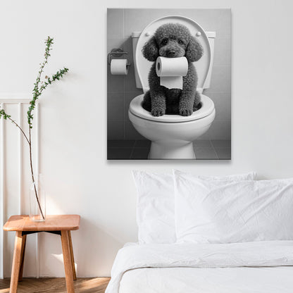 Custom Photo Dog Bathroom Style 5 Canvas Gift For Dog Lovers