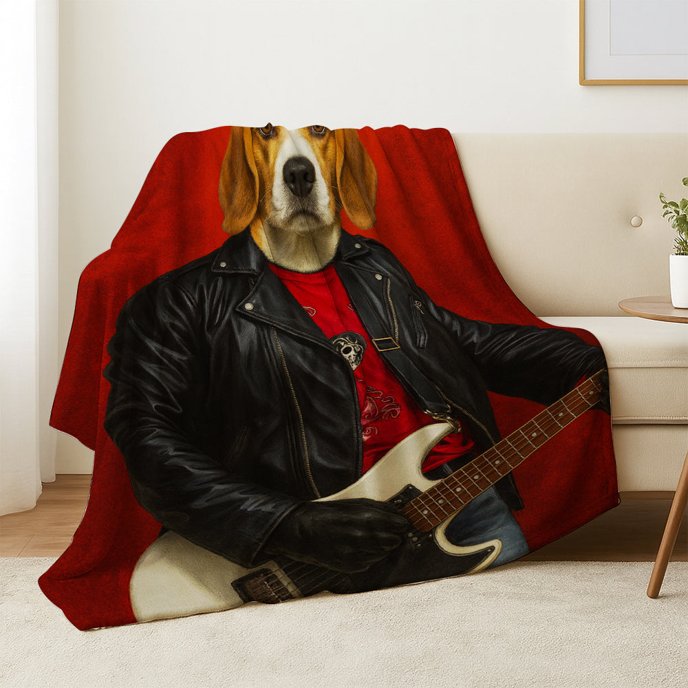 Custom Photo Guitarist Dog BlanketGift For Dog