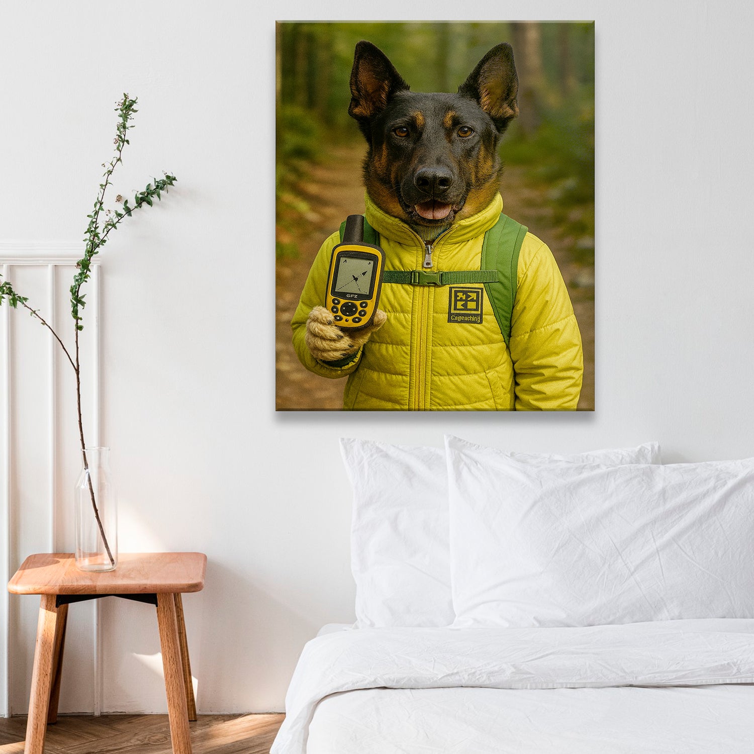 Custom Photo Geocaching Gps Adventure Dog Canvas Gift For Dog Lovers