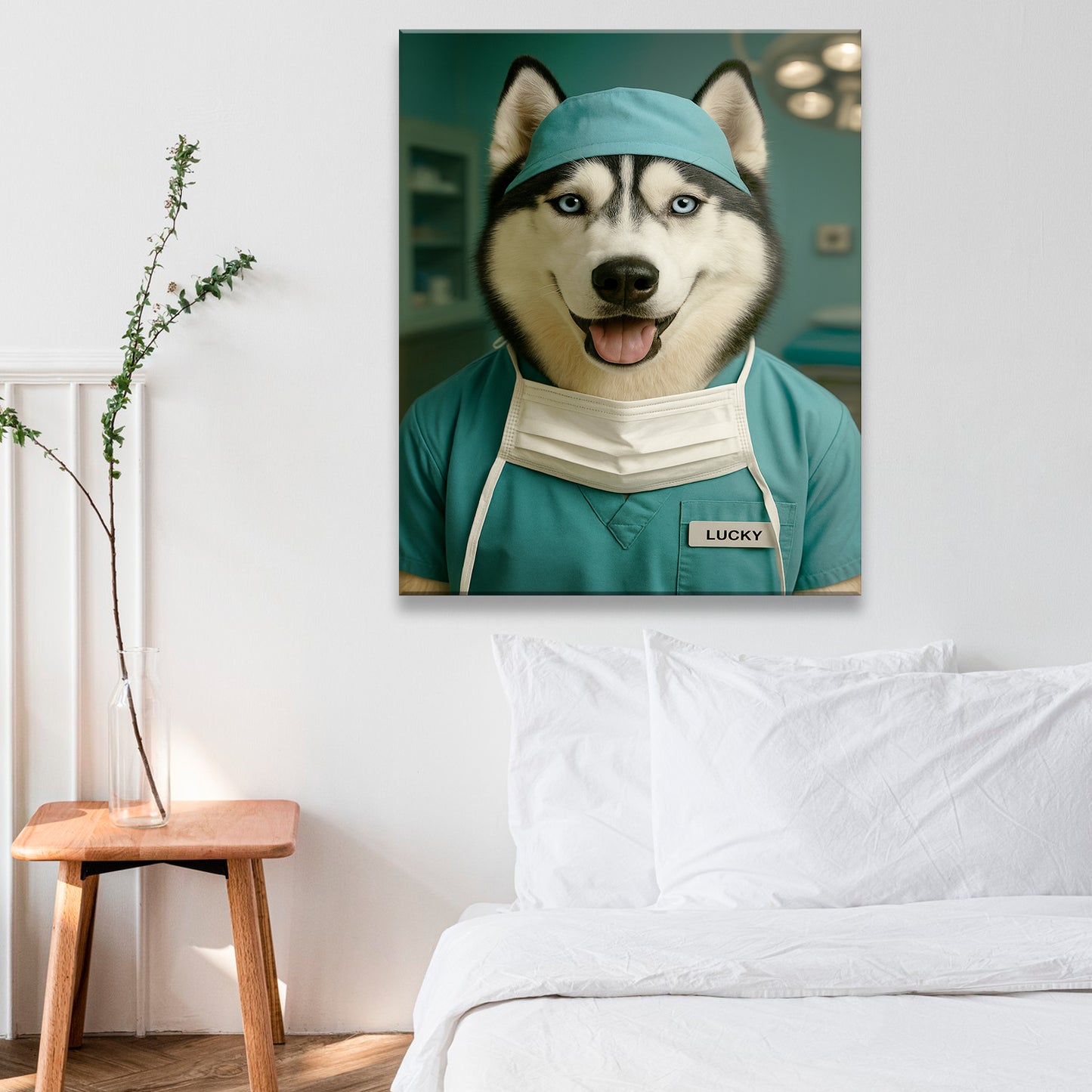 Custom Photo Surgeon Dog Canvas Gift For Dog Lovers