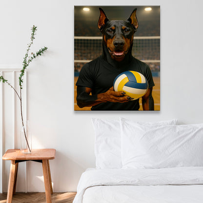 Custom Photo Volleyball Player Dog Canvas Gift For Dog Lovers