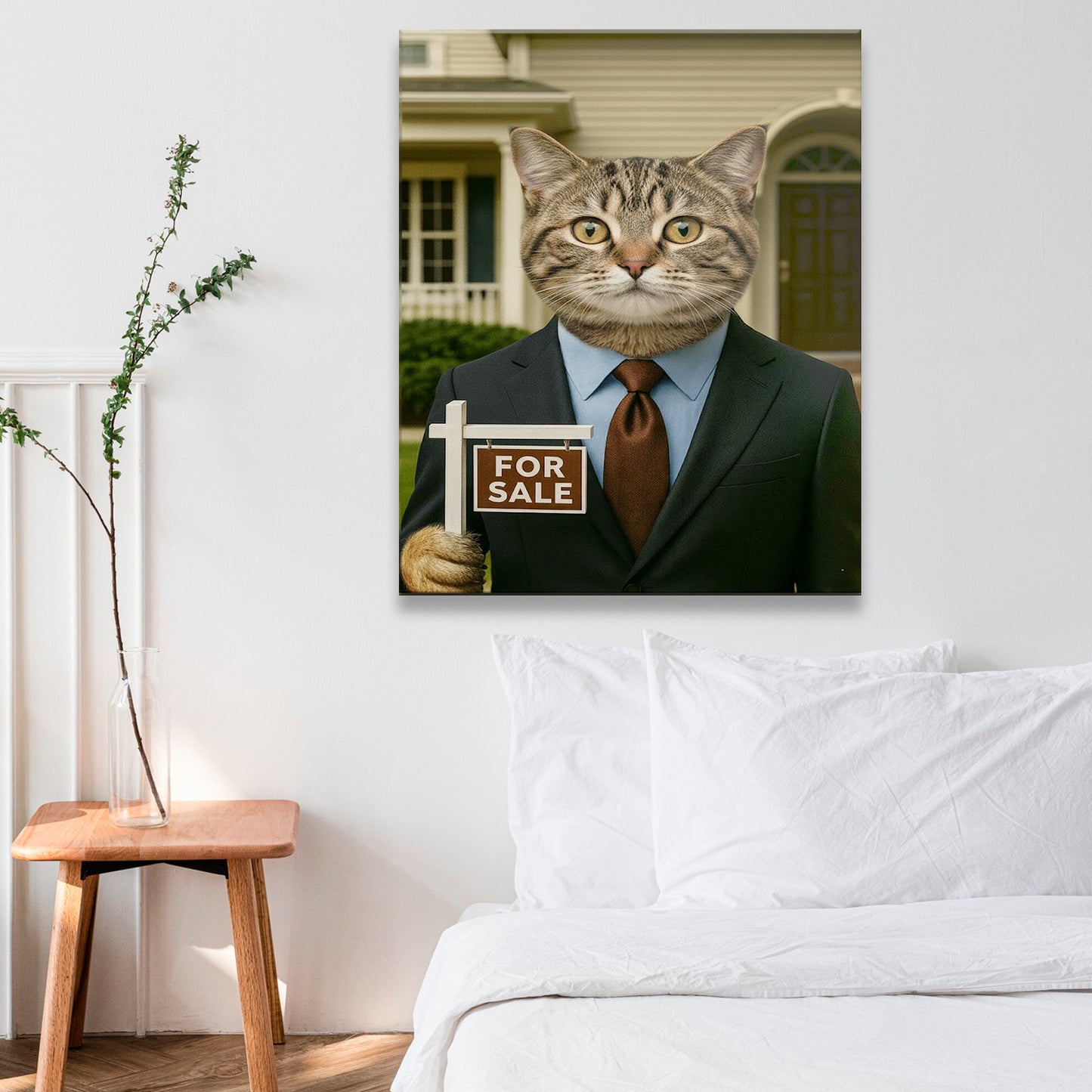 Custom Photo Realtor Cat Canvas Gift For Cat Lovers