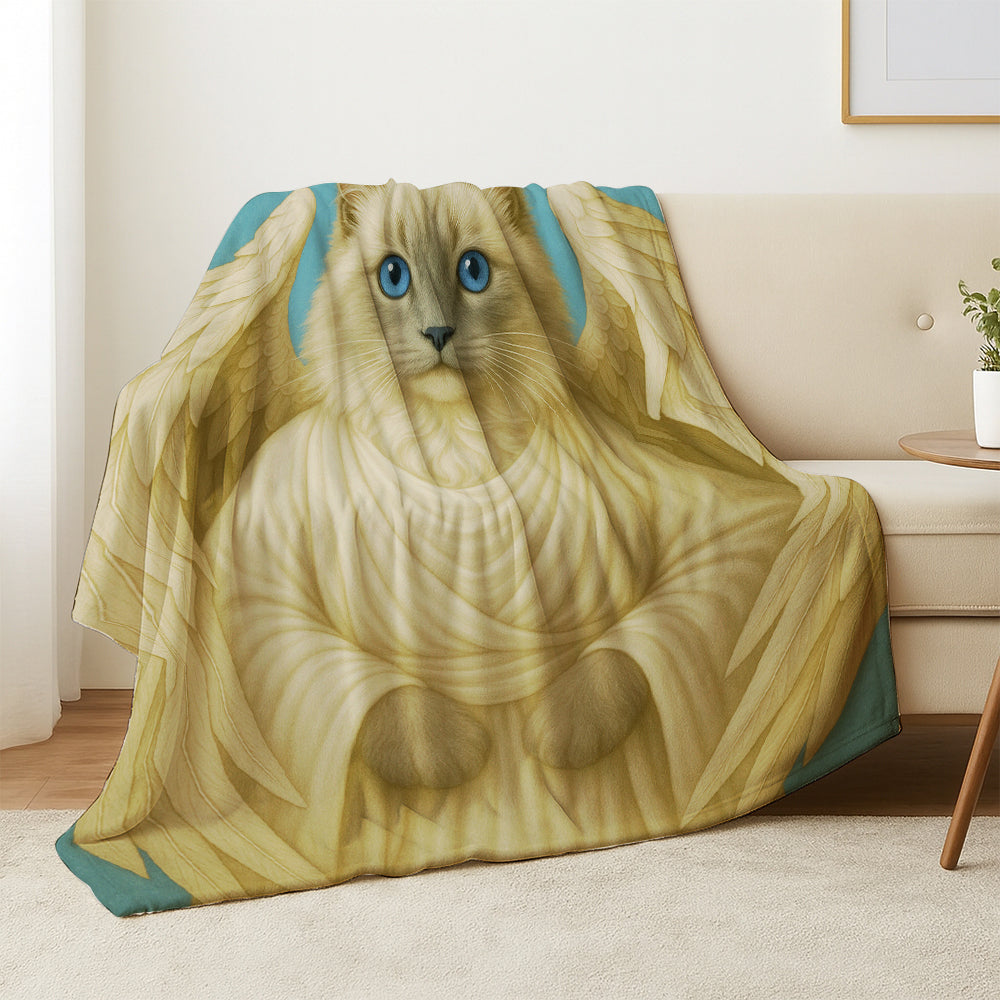 Custom Cat Photo Memorial Blanket _ Memorial Gift For Cat