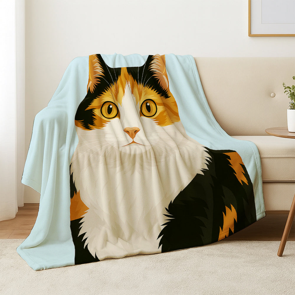Custom Photo Minimalist Classic Cat Blanket Gift For Cat Lovers