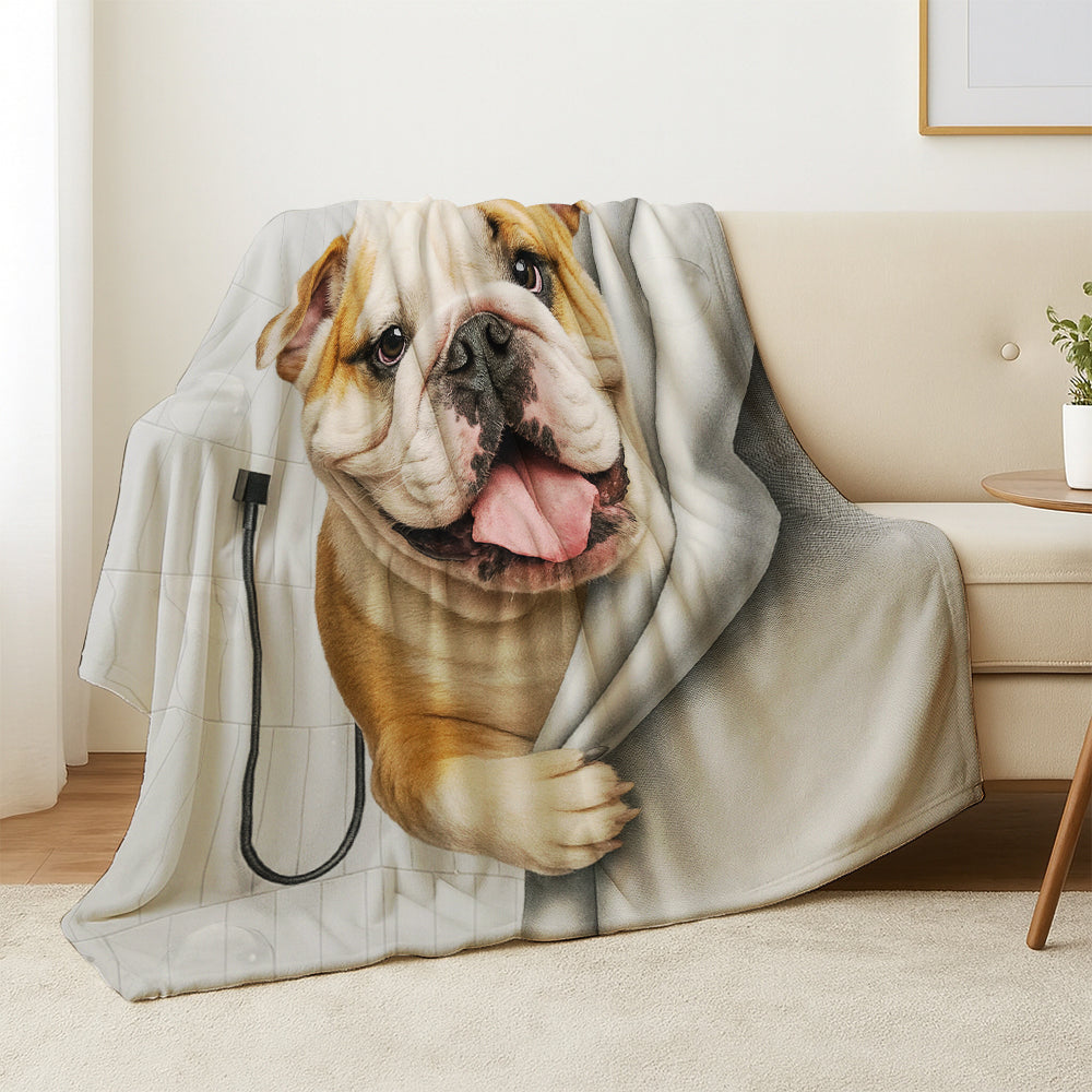 Custom Dog Photo Dog In Bathroom BlanketGift For Dog Lovers