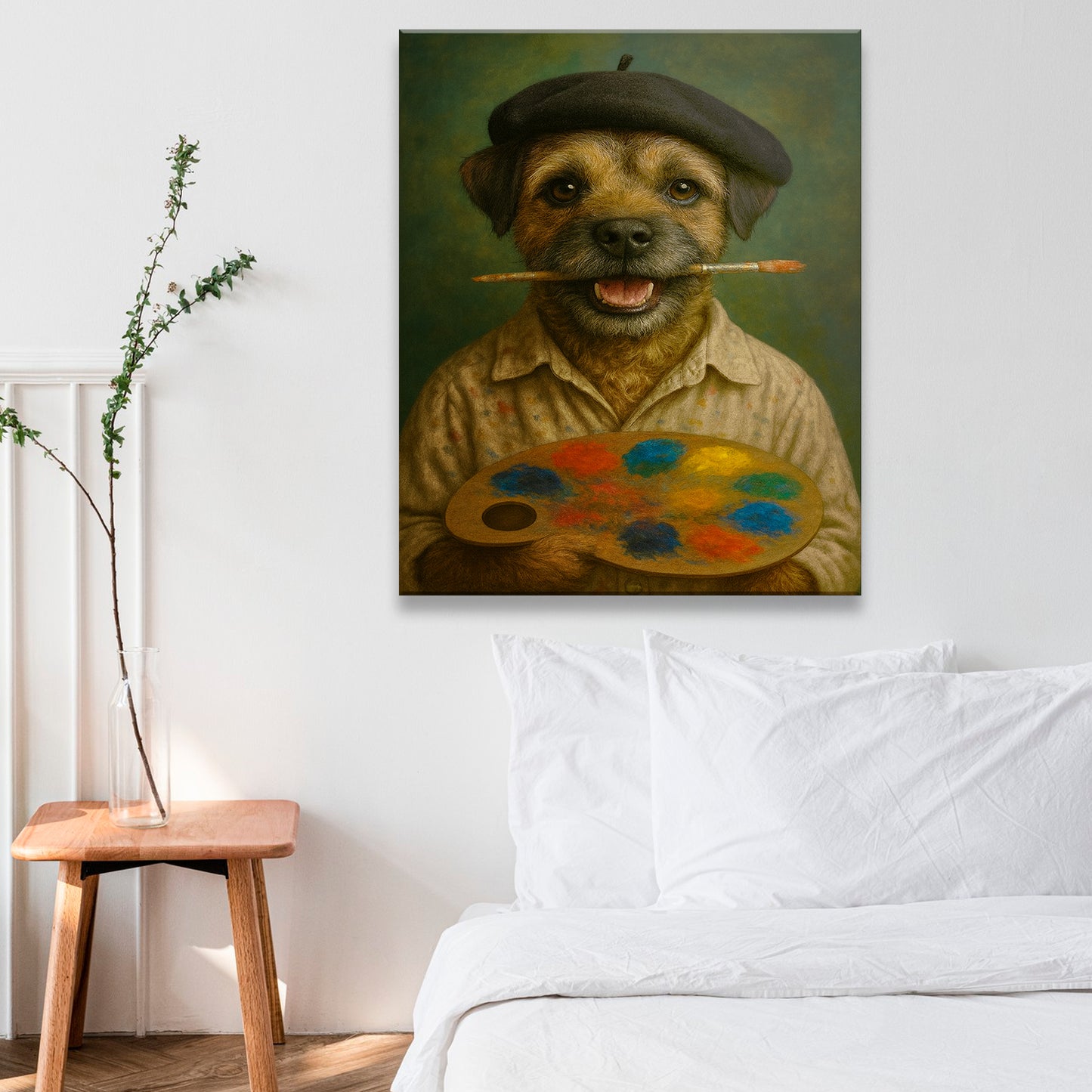 Custom Photo Artist Dog Canvas Gift For Dog Lovers