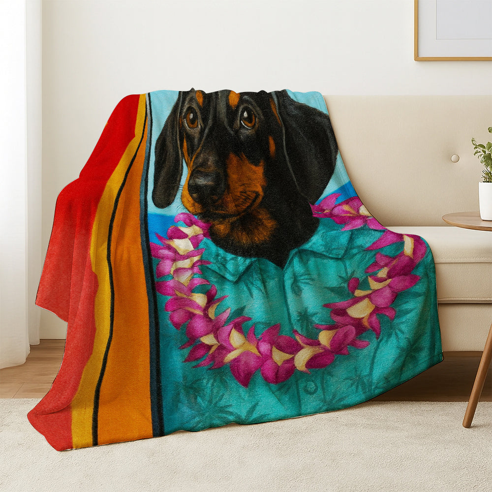 Custom Photo Surfer Dog BlanketGift For Dog Lovers