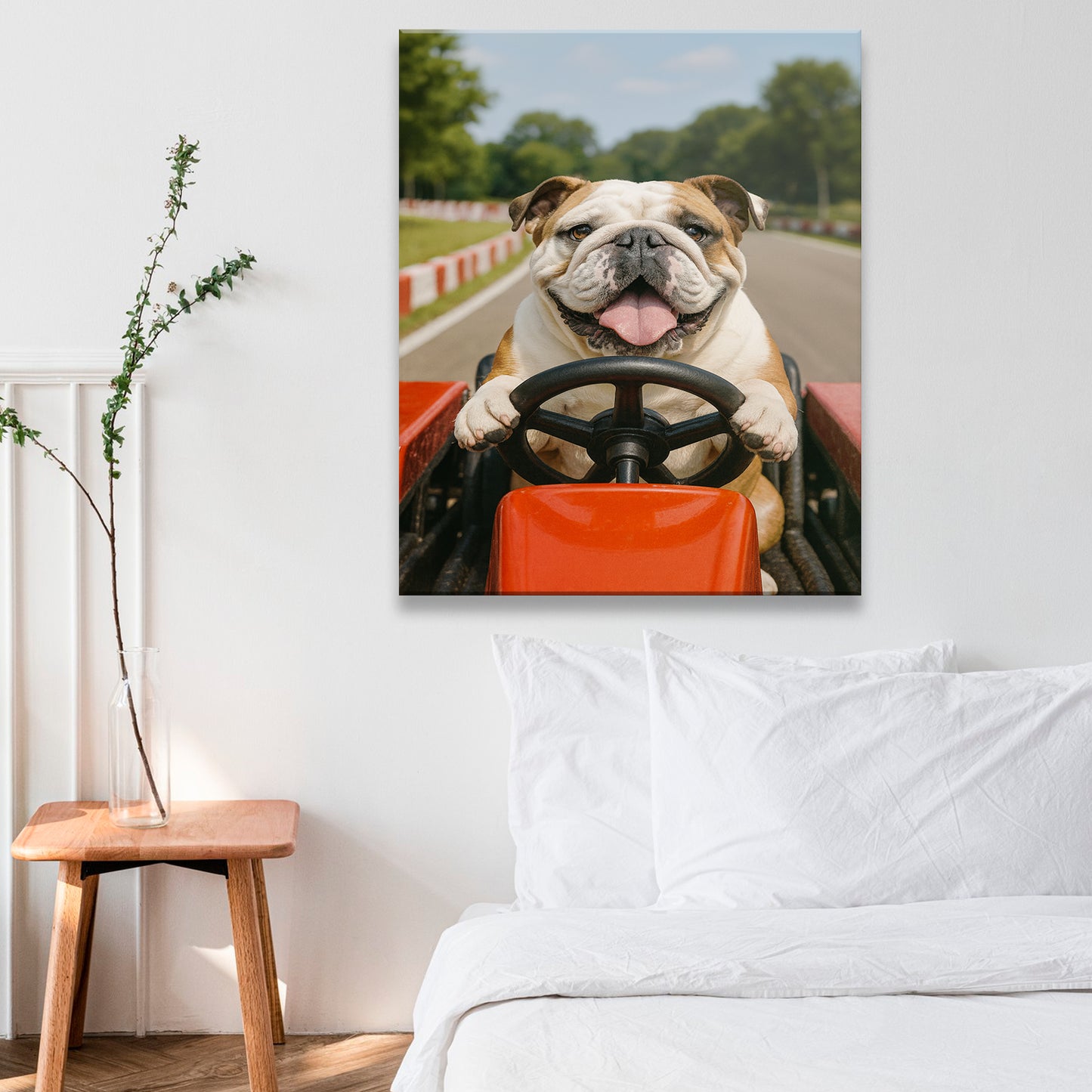 Custom Photo Dog Go Kart Canvas Gift For Dog Lovers