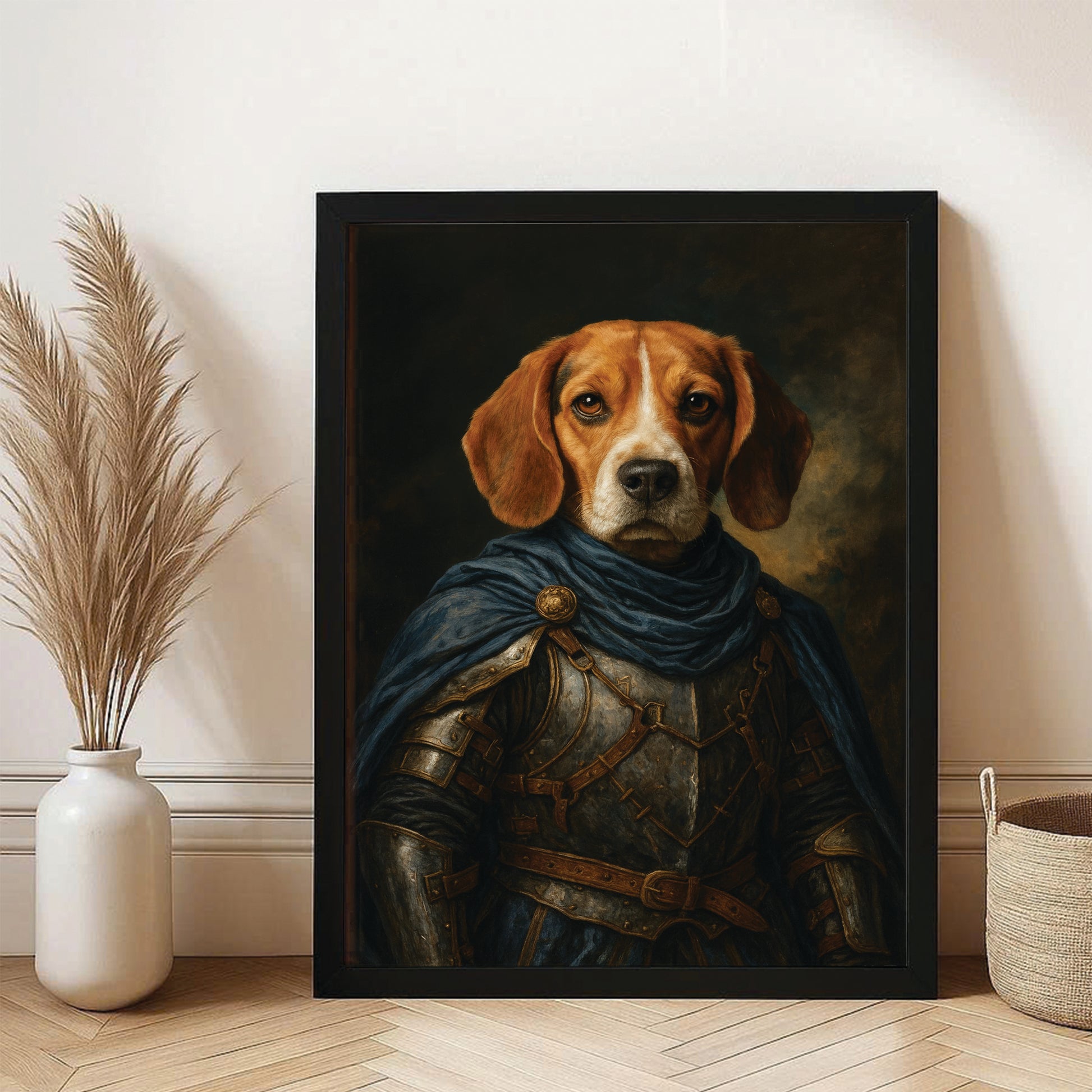 Custom Dog Photo Viking Canvas Framed Wall Art Framed Wall Art _ Gift For Dog Lovers