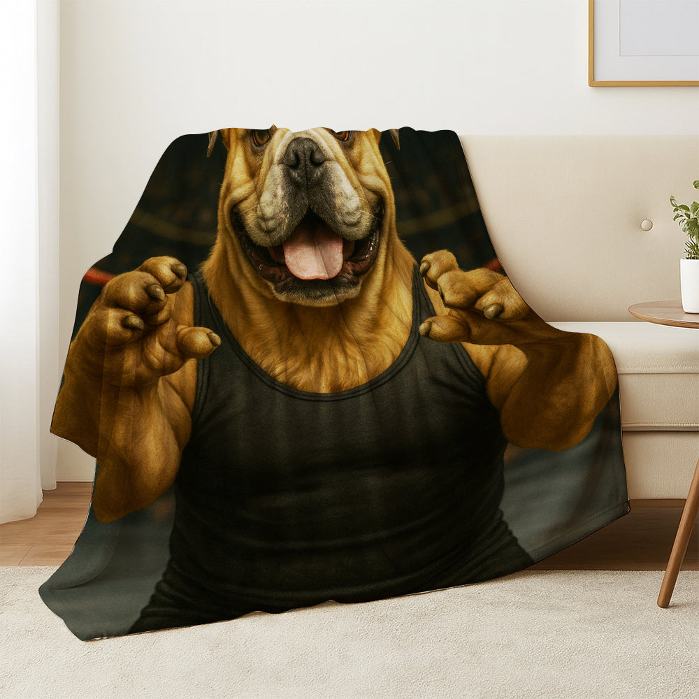 Custom Photo Wrestler Fighter Dog BlanketGift For Dog Lovers