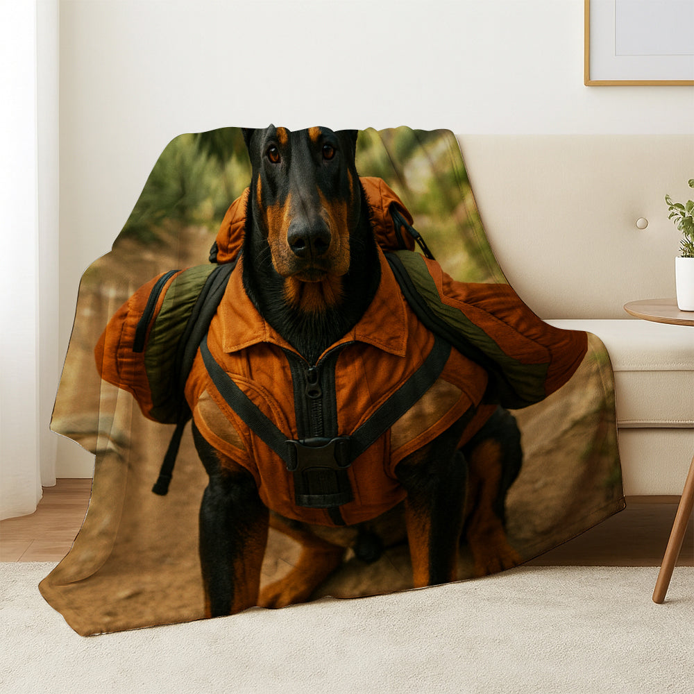 Custom Photo Backpacking Hiking Dog BlanketGift For Dog Lovers