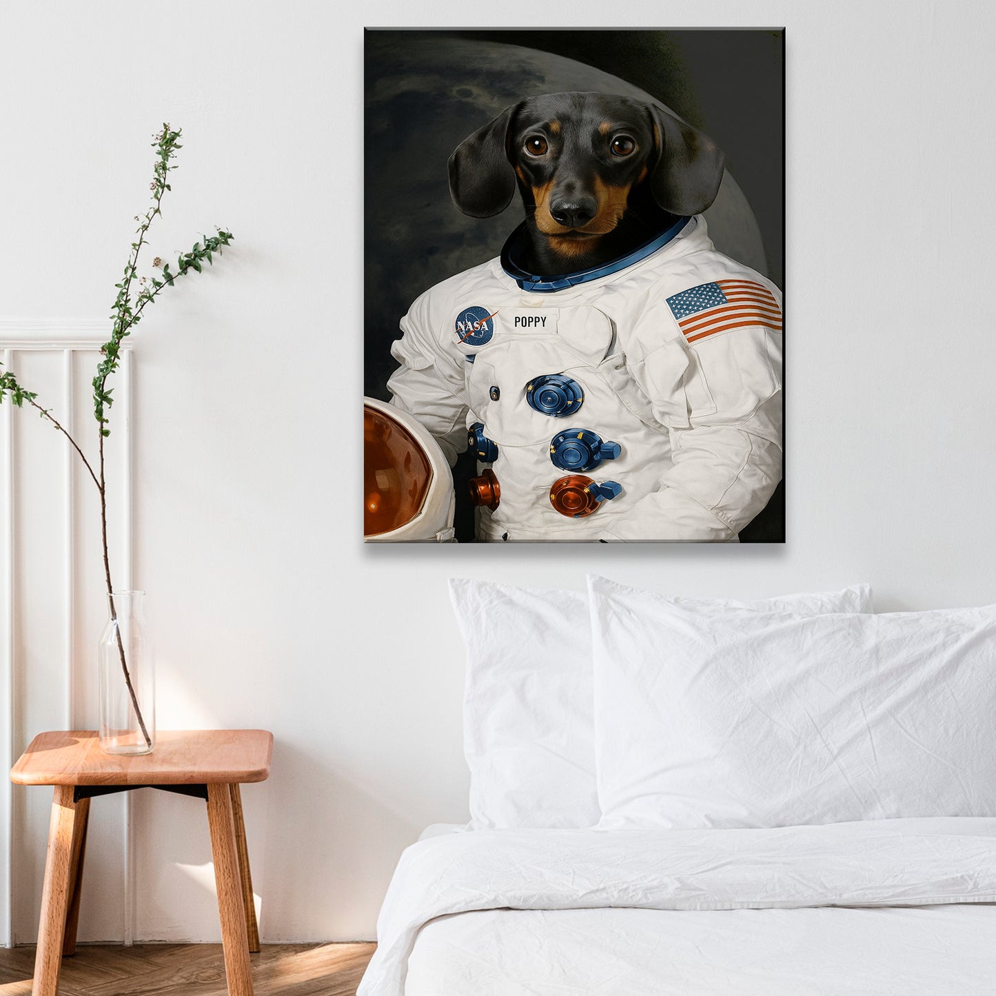 Custom Photo Dog Astronaut Canvas _ Gift For Dog Lovers