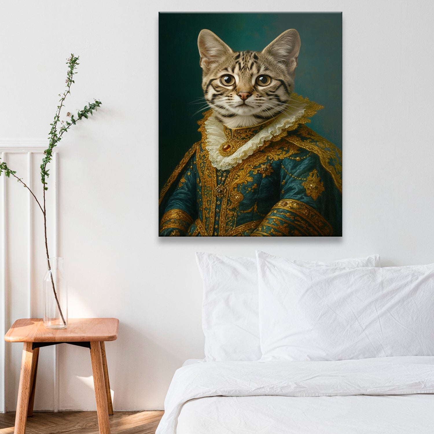 Custom Photo Cat Royal Style 4 Canvas Gift For Cat Lovers