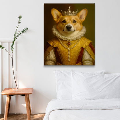 Custom Photo Dog Queen Royal Canvas Gift For Dog Lovers