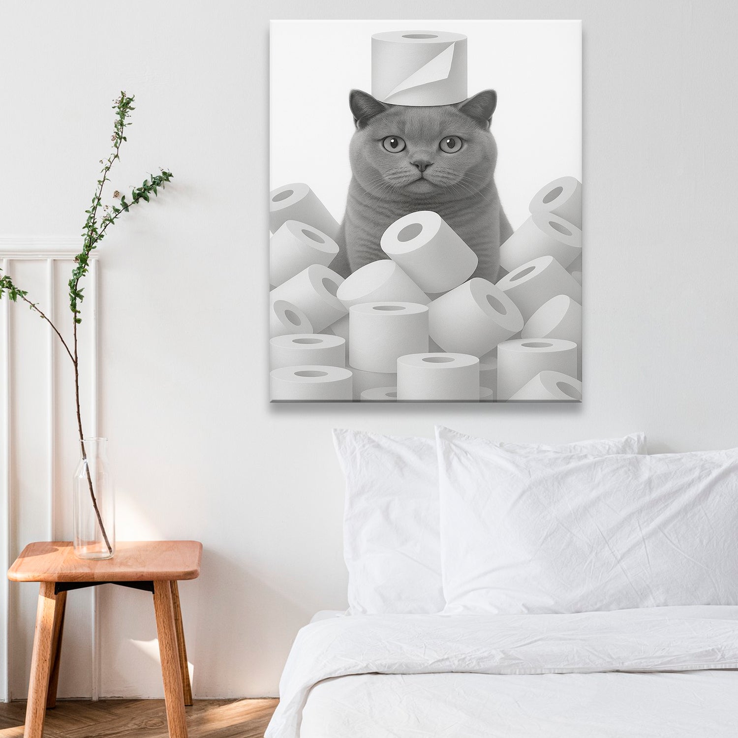 Custom Photo Cat Bathroom Canvas
