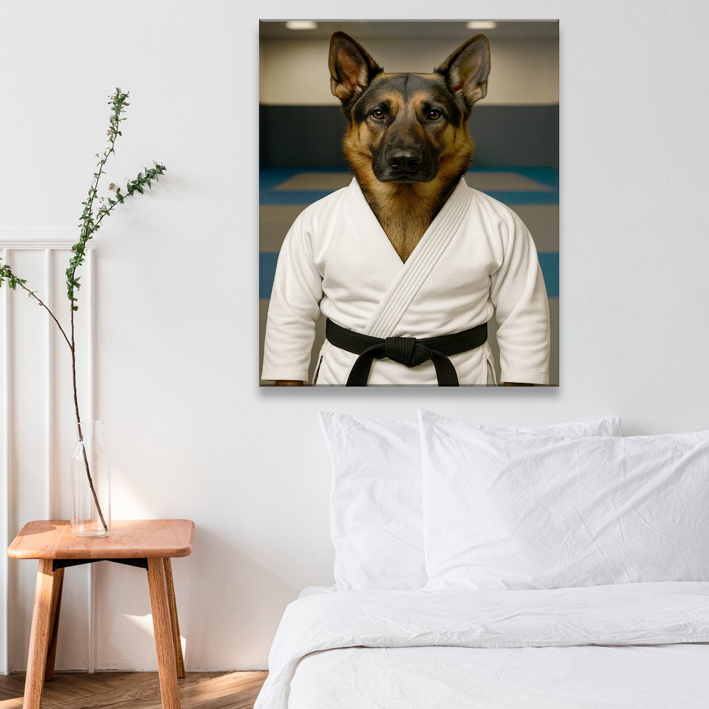 Custom Photo Jiu Jitsu Dog Canvas Gift For Dog Lovers