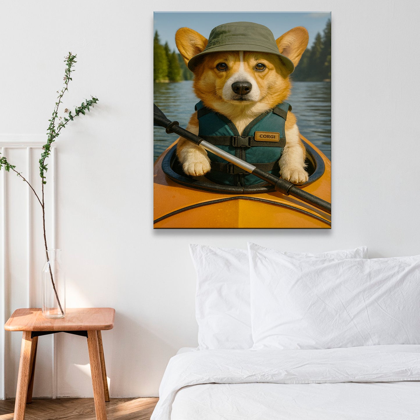 Custom Photo Kayak Dog Canvas Gift For Dog Lovers