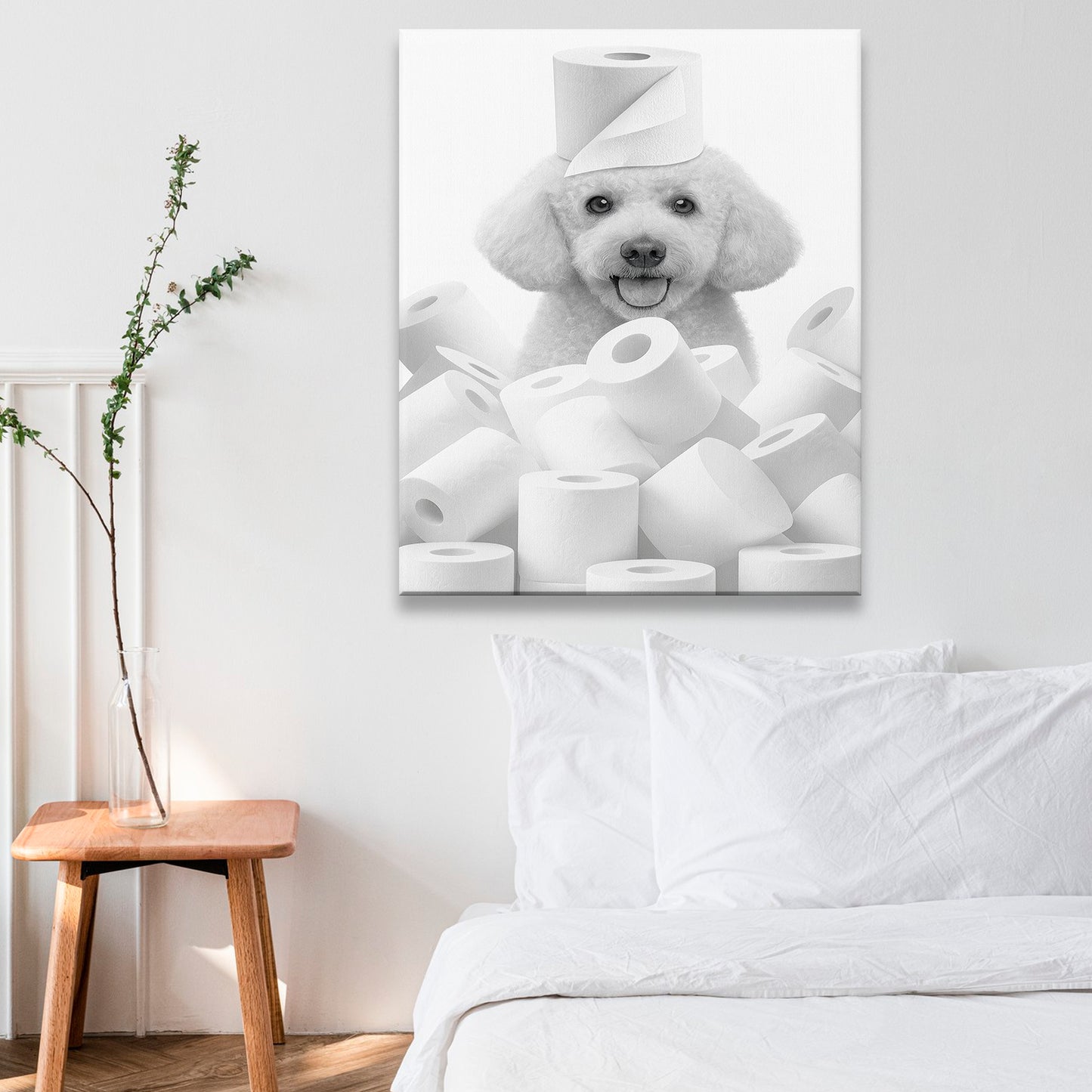 Custom Photo Dog Bathroom Canvas